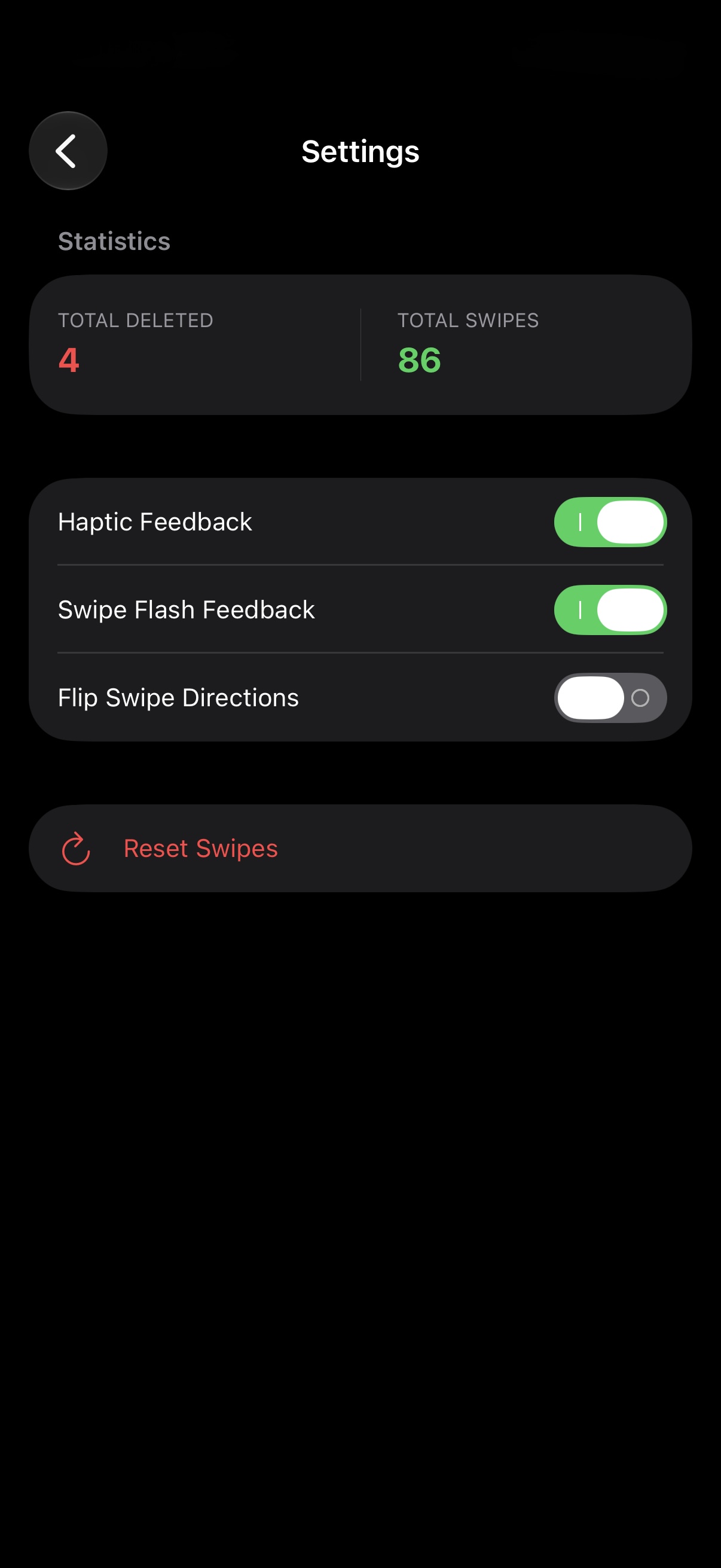 Settings Interface